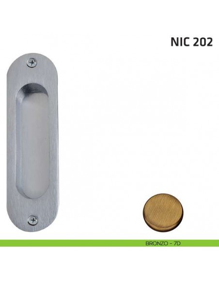 Maniglia incasso ovale cieca NIC 202 bronzo