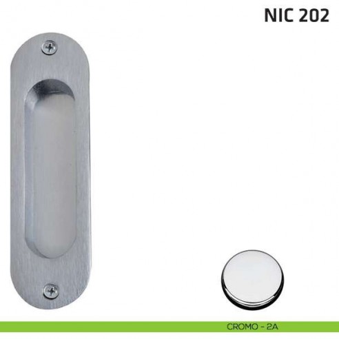 Maniglia incasso ovale cieca NIC 202 cromo lucido