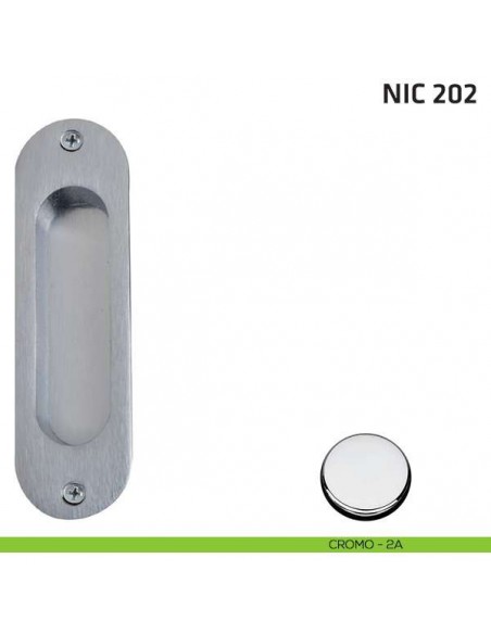 Maniglia incasso ovale cieca NIC 202 cromo lucido