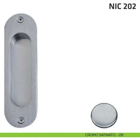Maniglia incasso ovale cieca NIC 202 cromo satinato