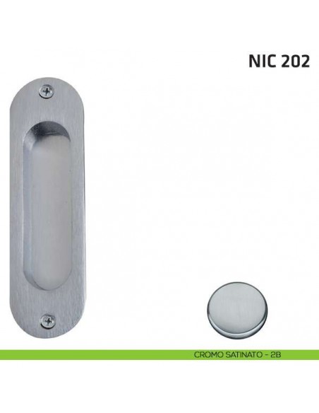 Maniglia incasso ovale cieca NIC 202 cromo satinato