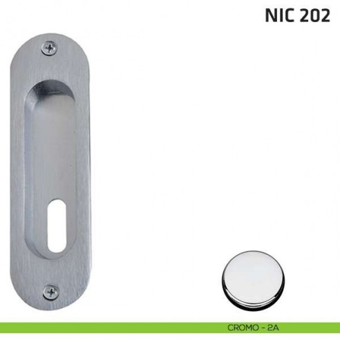 Maniglia incasso ovale foro chiave NIC 202 cromo lucido