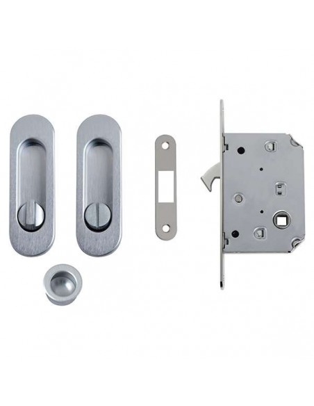 Kit ovale con nottolino + taglio vite con trascinatore e serratura NIC 204