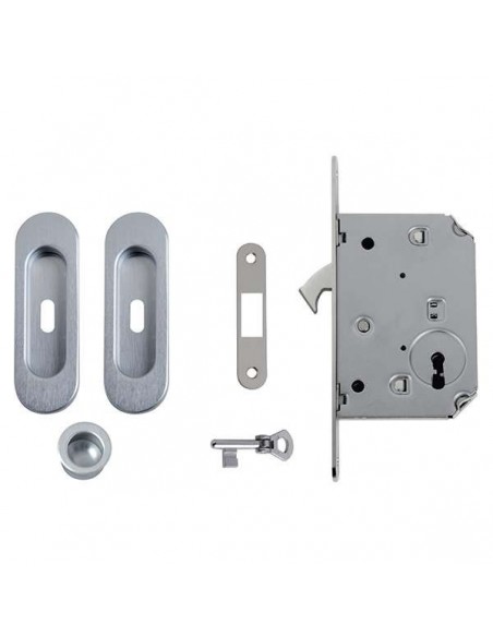 Kit ovale foro chiave con chiave, trascinatore e serratura NIC 204