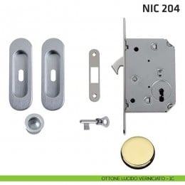 Kit ovale foro chiave con chiave, trascinatore e serratura NIC 204 2