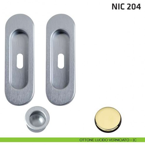 Kit ovale foro chiave + trascinatore NIC 204 ottone lucido verniciato