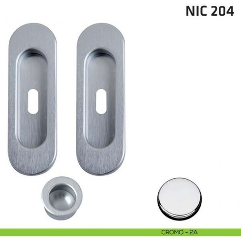 Kit ovale foro chiave + trascinatore NIC 204 cromo lucido