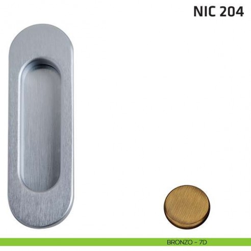 Maniglia incasso ovale cieca NIC 204 bronzo