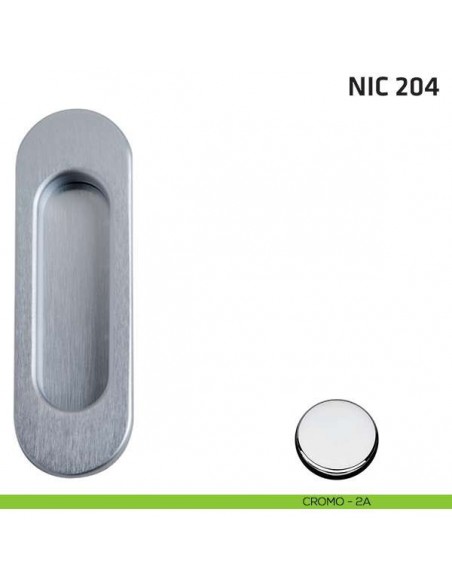 Maniglia incasso ovale cieca NIC 204 cromo lucido