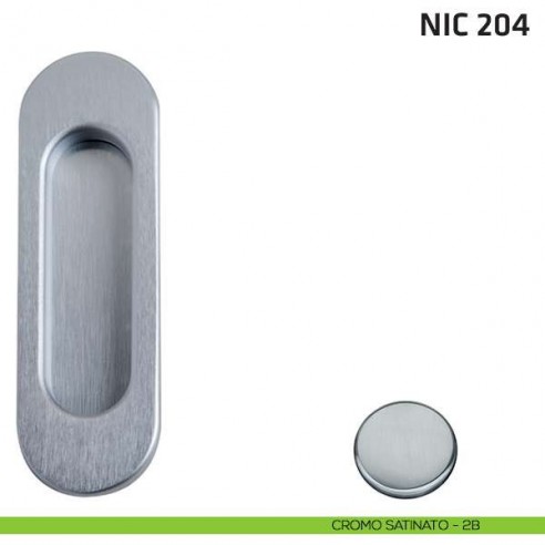Maniglia incasso ovale cieca NIC 204 cromo satinato