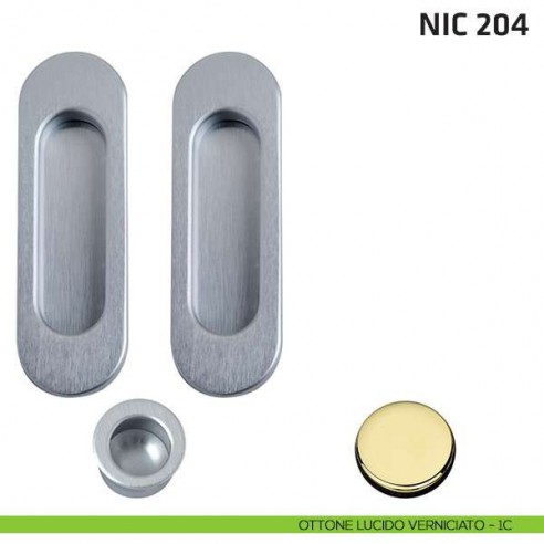 Kit ovale cieco + trascinatore NIC 204 ottone lucido verniciato