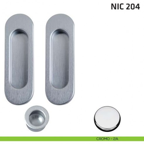 Kit ovale cieco + trascinatore NIC 204 cromo lucido