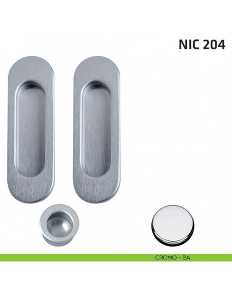 Kit ovale cieco + trascinatore NIC 204 cromo lucido