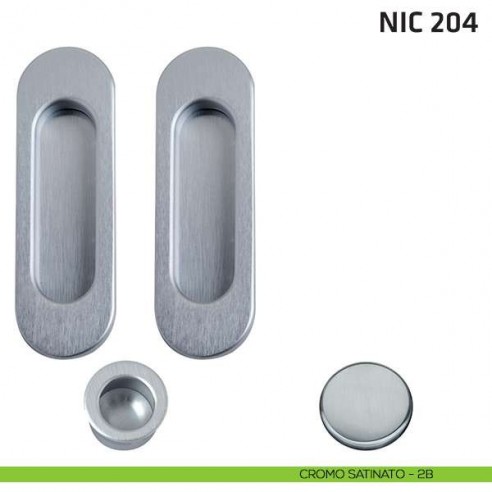 Kit ovale cieco + trascinatore NIC 204 cromo satinato