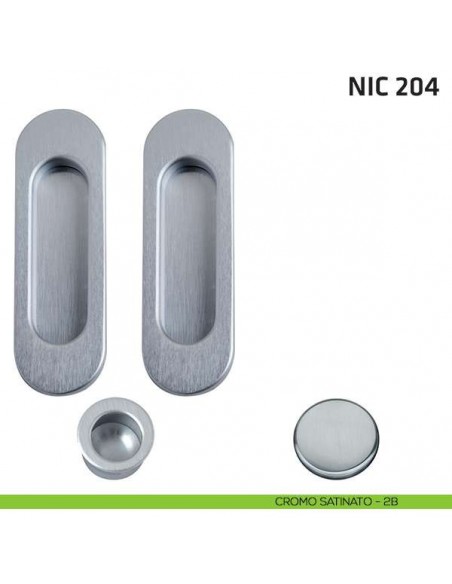 Kit ovale cieco + trascinatore NIC 204 cromo satinato