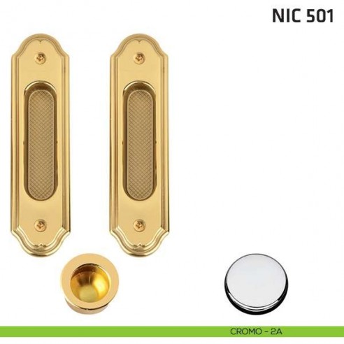 Kit ovale cieco + trascinatore NIC 501 cromo lucido