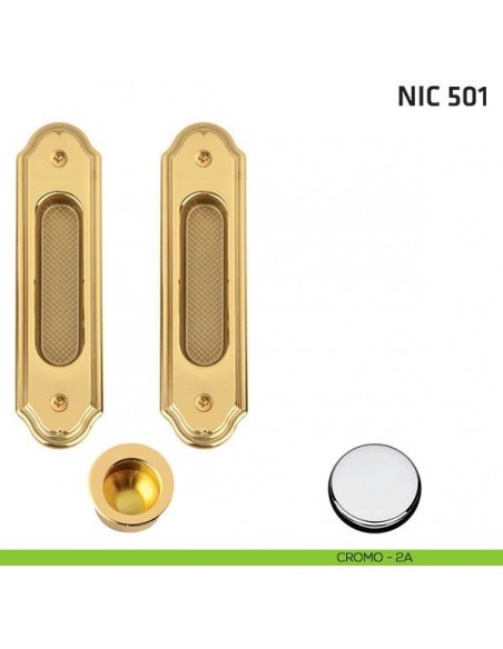 Kit ovale cieco + trascinatore NIC 501 cromo lucido
