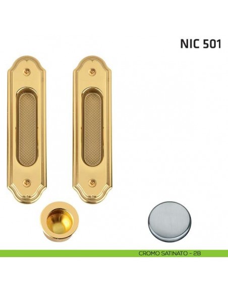Kit ovale cieco + trascinatore NIC 501 cromo satinato