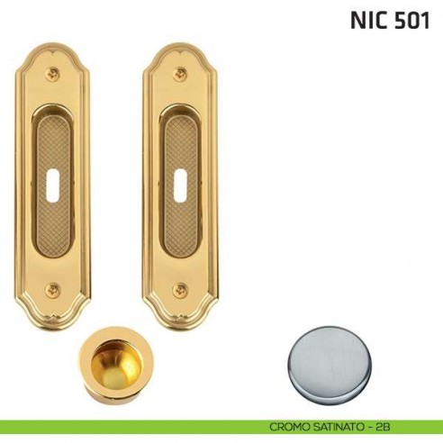 Kit ovale foro chiave + trascinatore NIC 501 cromo satinato