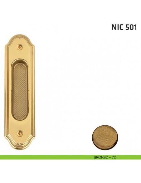 Maniglia incasso ovale cieca NIC 501 bronzo