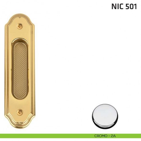 Maniglia incasso ovale cieca NIC 501 cromo lucido