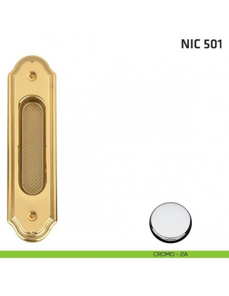 Maniglia incasso ovale cieca NIC 501 cromo lucido