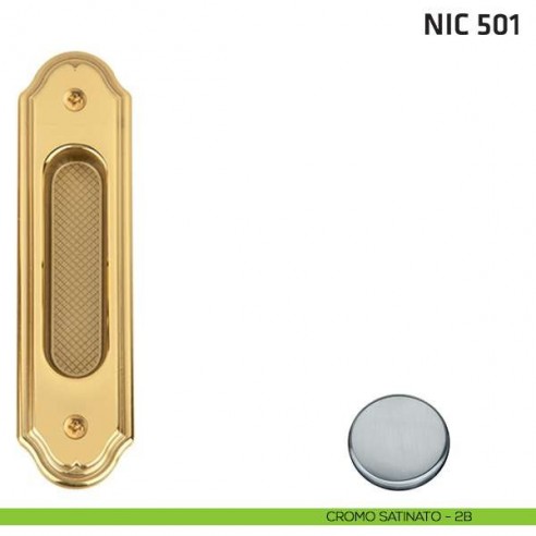 Maniglia incasso ovale cieca NIC 501 cromo satinato