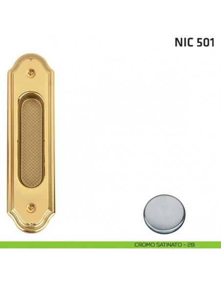 Maniglia incasso ovale cieca NIC 501 cromo satinato