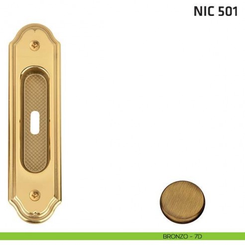 Maniglia incasso ovale foro chiave NIC 501 bronzo