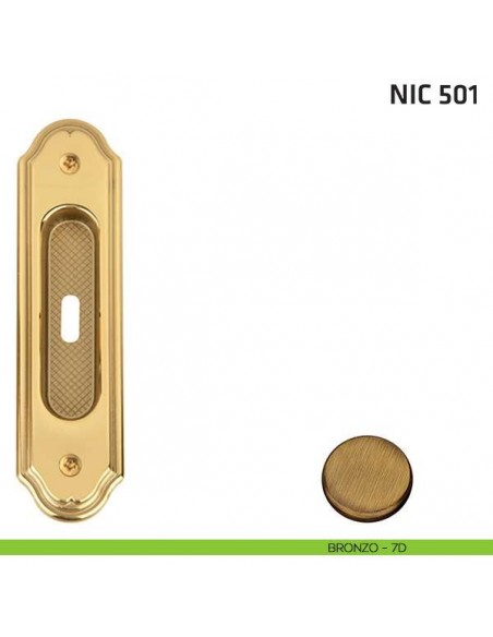 Maniglia incasso ovale foro chiave NIC 501 bronzo
