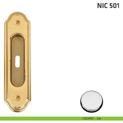 Maniglia incasso ovale foro chiave NIC 501 cromo lucido