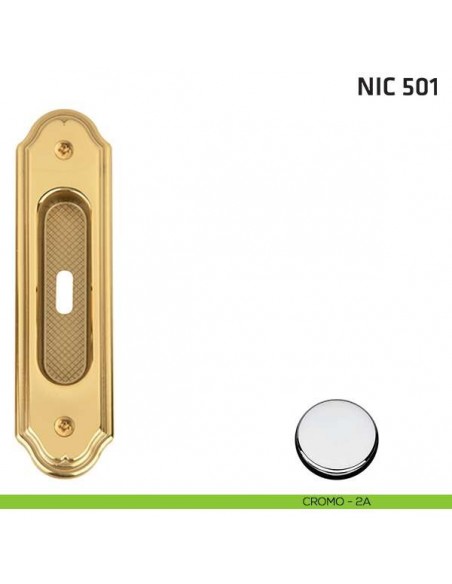 Maniglia incasso ovale foro chiave NIC 501 cromo lucido