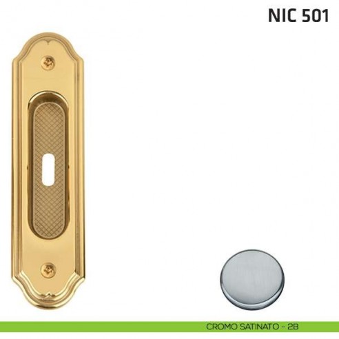 Maniglia incasso ovale foro chiave NIC 501 cromo satinato