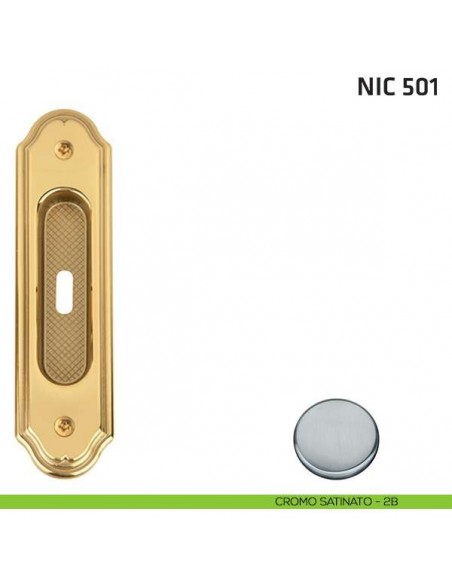 Maniglia incasso ovale foro chiave NIC 501 cromo satinato