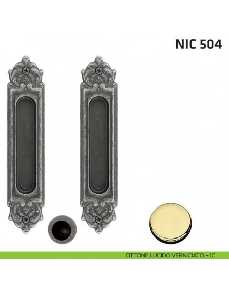 Kit ovale cieco + trascinatore NIC 504 ottone lucido verniciato