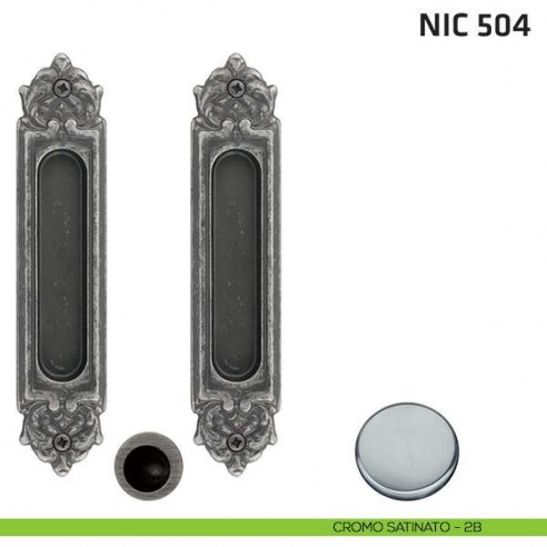 Kit ovale cieco + trascinatore NIC 504 cromo satinato