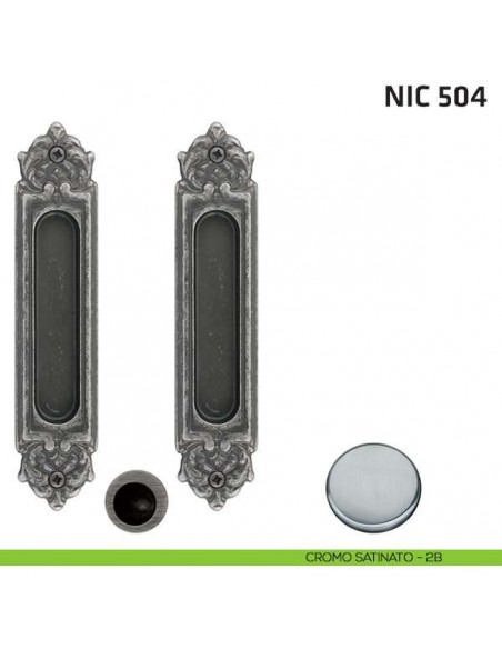 Kit ovale cieco + trascinatore NIC 504 cromo satinato