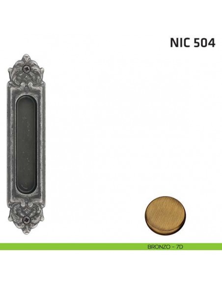 Maniglia incasso ovale foro chiave NIC 504 bronzo