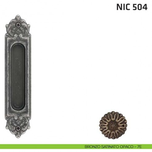 Maniglia incasso ovale foro chiave NIC 504 bronzo satinato opaco