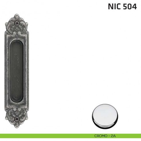 Maniglia incasso ovale foro chiave NIC 504 cromo lucido