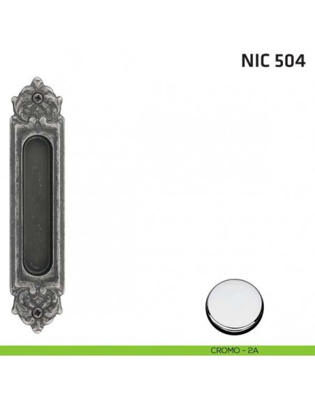 Maniglia incasso ovale foro chiave NIC 504 cromo lucido