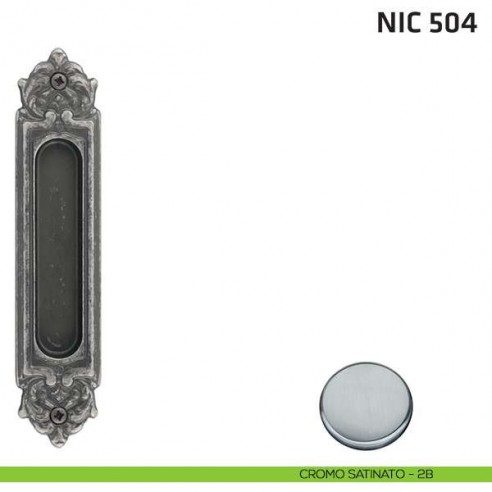 Maniglia incasso ovale foro chiave NIC 504 cromo satinato