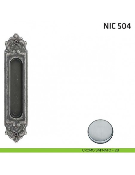 Maniglia incasso ovale foro chiave NIC 504 cromo satinato