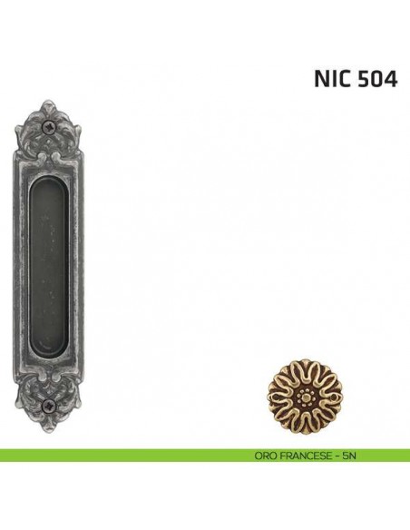 Maniglia incasso ovale foro chiave NIC 504 oro francese