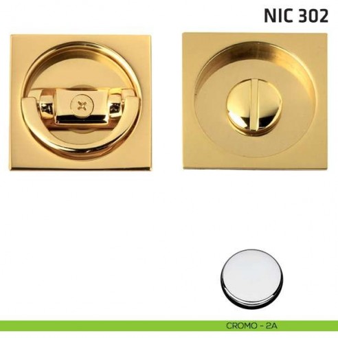 Kit quadrato con anello + taglio vite NIC 302 cromo lucido
