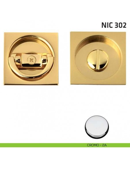 Kit quadrato con anello + taglio vite NIC 302 cromo lucido