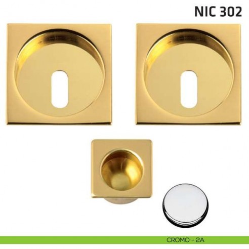 Kit quadrato foro chiave + trascinatore NIC 302 cromo lucido