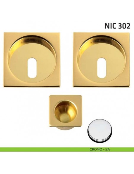 Kit quadrato foro chiave + trascinatore NIC 302 cromo lucido