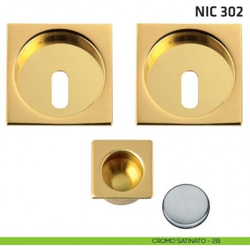 Kit quadrato foro chiave + trascinatore NIC 302 cromo satinato