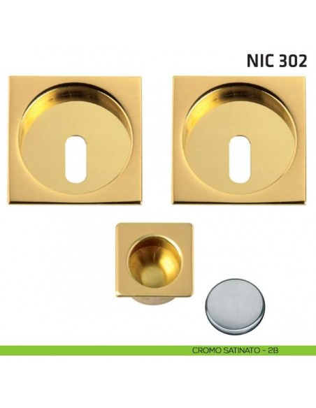 Kit quadrato foro chiave + trascinatore NIC 302 cromo satinato